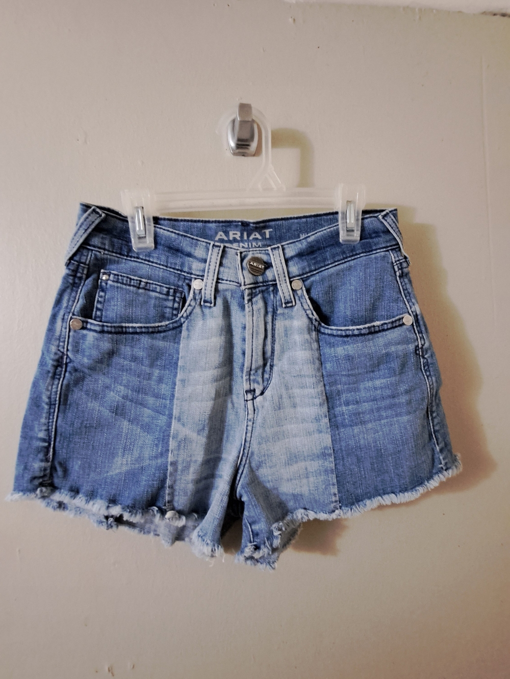 Ariat Two-Tone Light Blue Denim Cutoff Shorts